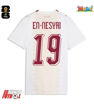 Marruecos Youssef En-Nesyri #19 Segunda Equipación Mujer Mundial 2026 Manga Corta